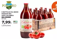 Belvedere - 9 Bottiglie Ml 660x9 Passata Bio 100% Calabria