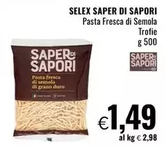 Saper di sapori - Pasta Fresca Di Semola Trofie