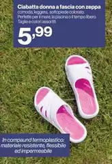 Leggera - Ciabatta Donna A Fascia Con Zeppa