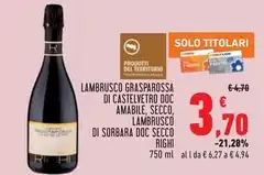Righi - Lambrusco Grasparossa Di Castelvetro DOC Amabile, Secco, Lambrusco Di Sorbara DOC Secco