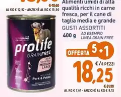 Prolife - Alimenti Umidi Di Alta Qualità Ricchi In Carne Fresca, Per Il Cane Di Taglia Media E Grande