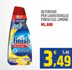 Finish - Detersivo Per Lavastoviglie Gel Limone