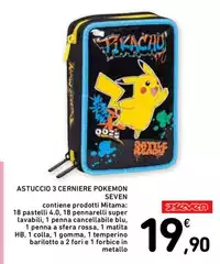 Seven - Astuccio 3 Cerniere Pokemon