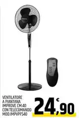Improve - Ventilatore A Piantana  Cm.40 Con Telecomando Mod. Impoppiso