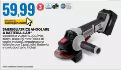 Smerigliatrice Angolare A Batteria 4 Ah