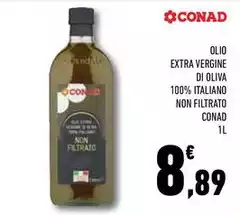 Conad - Olio Extra Vergine Di Oliva 100% Italiano Non Filtrato