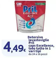 Pril - Detersivo Lavastoviglie Caps Excellence, Tabs Tutto In 1