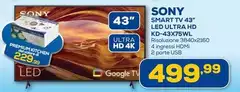 Sony - Smart Tv 43" Led Ultra Hd 43v75wl