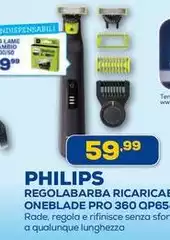 Philips - Regolabarba Ricarica Oneblade Pro 360 QP65
