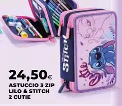 Astuccio 3 Zip Lilo & Stitch 2 Cutie