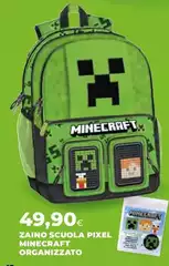 Pixel - Zaino Scuola Minecraft Organizzato