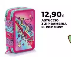 Must - Astuccio 3 Zip Bambina K-pop