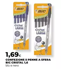 Bic - Confezione 5 Penne A Sfera Cristal