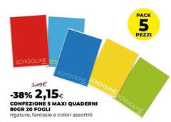 Maxi - Confezione 5  Quaderni 80 Gr 20 Fogli