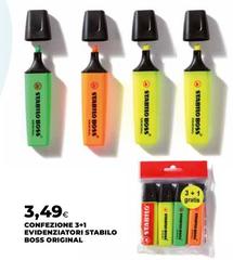 Stabilo - Confezione 3+1 Evidenziatori  Boss Original