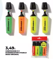 Stabilo - Confezione 3+1 Evidenziatori  Boss Original