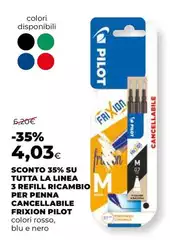 Pilot - Scotto 35% Su Tutta La Linea 3 Refill Ricambio Per Penna Cancellabile Frixion