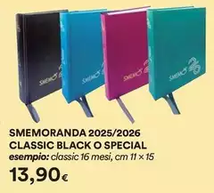 Smemoranda - Memoranda 2025/2026 Classic Black O Special