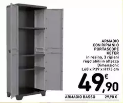 Keter - Armadio Con Ripiani O Portascope