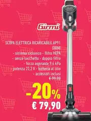 Girmi - Scopa Elettrica Ricaricabile Ap91