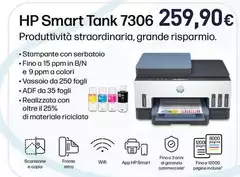 HP - Smart Tank 7306 Wireless All-in-One Colore Stampante, Stampa Fronte/retro; Fotocopiatrice, Scanner