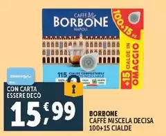 Caffe borbone - Caffe Miscela Decisa 100+15 Cialde