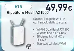 D Link - E15 Ripetitore Mesh AX1500