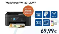 Epson - WorkForce WF-2910DWF Stampante Multifunzione A4 Getto D'inchiostro (stampa, Scansione, Copia) Display LCD 3.7cm, WiFi Direct, AirPrint, 3 Mesi Inchiostro Incluso Con ReadyPrint