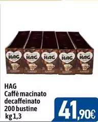 Hag - Caffè Macinato Decaffeinato 200 Bustine