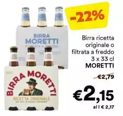 Moretti - Birra Ricetta Originale O Filtrata A Freddo