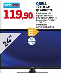 Qbell technology - Tv Led 24" QT24HWD7A