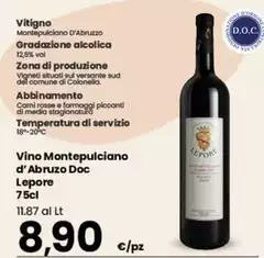 Lepore mare - Vino Montepulciano D'Abruzo DOC
