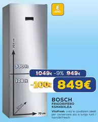 Bosch - Serie 4 KGN49XLEA Frigorifero Combinato Da Libera Installazione 203 X 70 Cm Metal Look Classe E