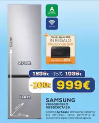 Samsung - Frigorifero Combinato EcoFlex AI 2m 387L RB38C607AS9