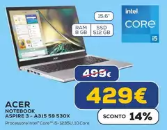 Acer - Notebook Aspire 3 A315 59 530X