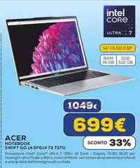 Acer - Notebook Swift Go 14 SFG14 73 73TU