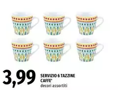 Servizio 6 Tazzine Caffe'