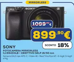 Sony - Fotocamera Mirrorless ILCE6400LB + OBIETTIVO SELP 16/50 Mm