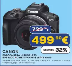 Canon - Fotocamera Mirrorless EOS R100 + OBIETTIVO RF-S 18/45 Mm IS