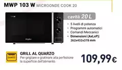 Whirlpool - Cook20 Microonde A Libera Installazione - MWP 103 W