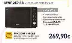 Whirlpool - ExtraSpace Microonde A Libera Installazione - MWF 259 SB