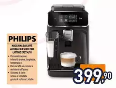 Philips - Series 2300 LatteGo EP2334/10 Macchina Da Caffè Automatica, 4 Bevande, Cappuccinatore, 1.8 L, Macine In Ceramica