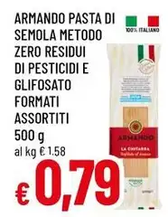 Grano armando - Pasta Di Semola Metodo Zero Residui Di Pesticidi E Glifosato