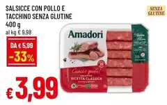 Amadori - Salsicce Con Pollo E Tacchino Senza Glutine