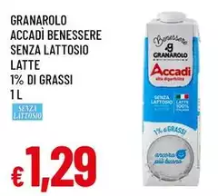Granarolo - Accadi Benessere Senza Lattosio Latte 1% Di Grassi