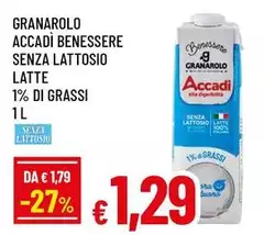 Granarolo - Accadi Benessere Senza Lattosio Latte 1% Di Grassi