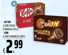 Lion - 4 Coni Cacao O Vaniglia