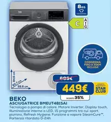 Beko - Asciugatrice BMEUT481SAI