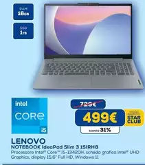 Lenovo - Notebook Ideapad Slim 3 15IRH8