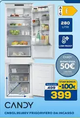 Candy - CNBQL3518EV Frigorifero Da Incasso Libera installazione 28 L F Bianco